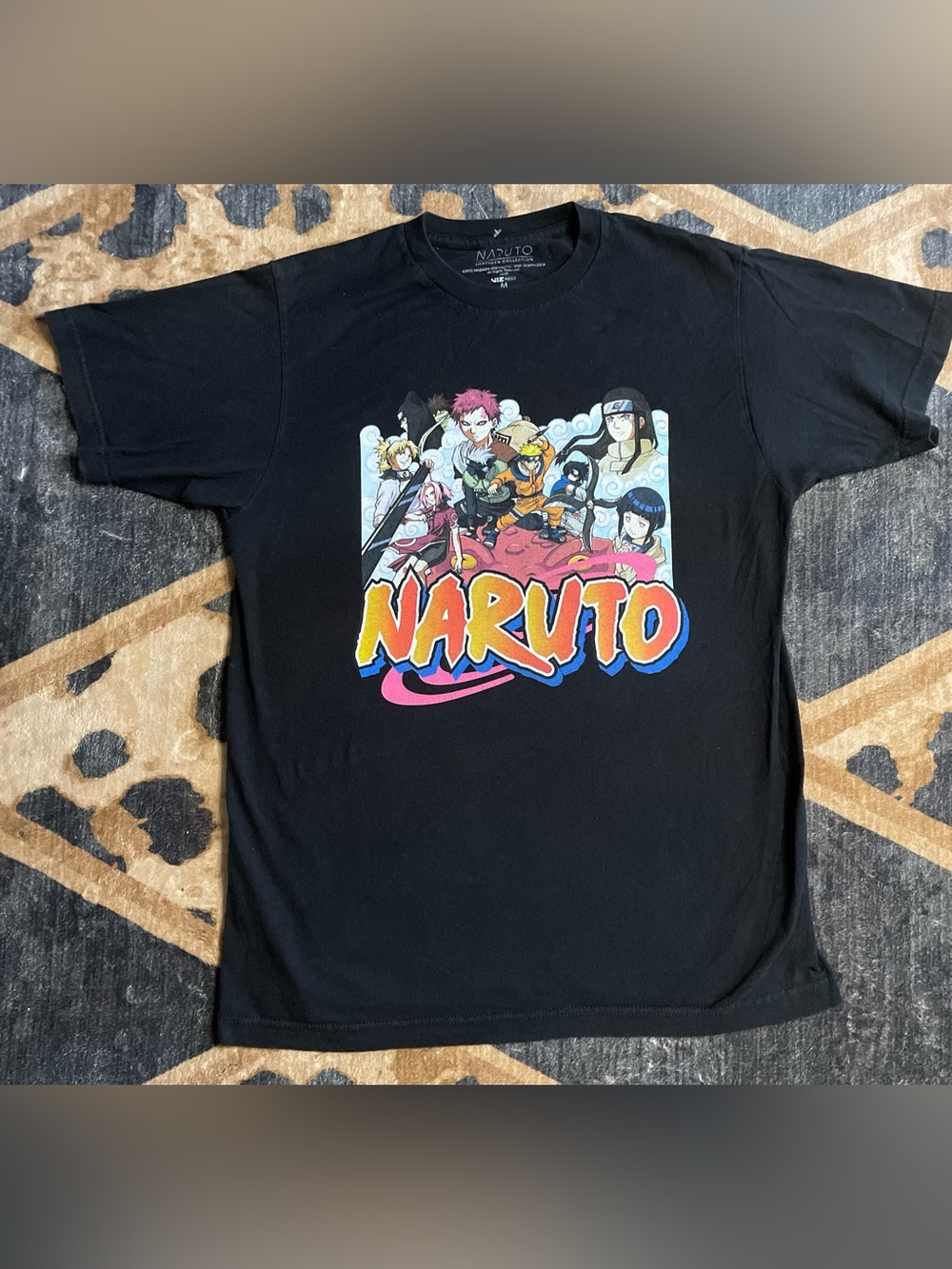 Naruto Shippuden Group Graphic T Shirt Black Men’s M Gaara Hinata Anime